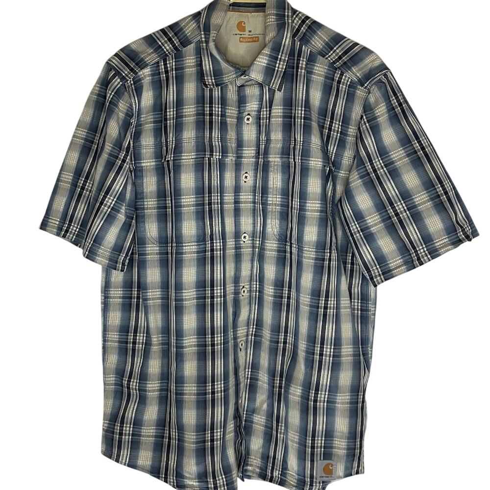 Carhartt Relaxed Fit Blue Hues Men's Short Sleeve Shirt Size M